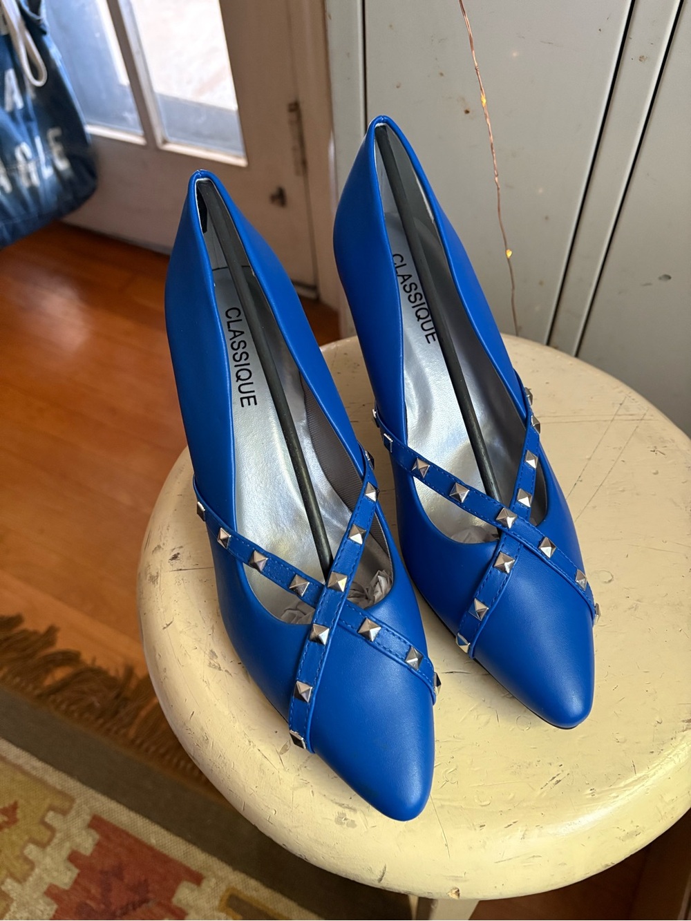 Classique Cobalt Blue Studded Heels